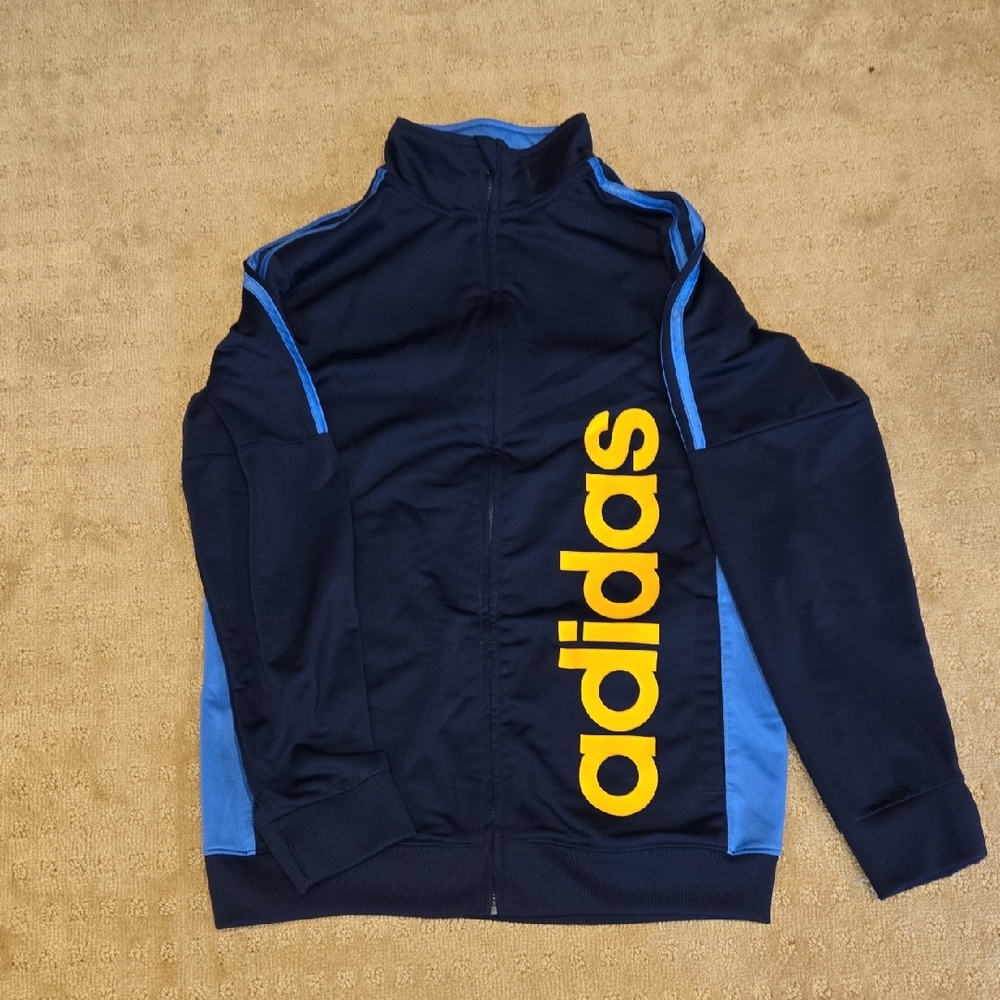 Adidas Kids Jacket in Navy and Yellow